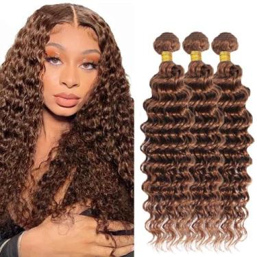 Imagem de Pacotes de cabelo ZevPiul Brown Deep Wave Brazilian Virgin Remy