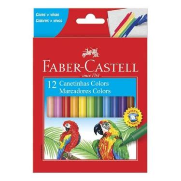Imagem de Canetinhas 12 Cores Colorir Faber Castell Hidrocor Pintar