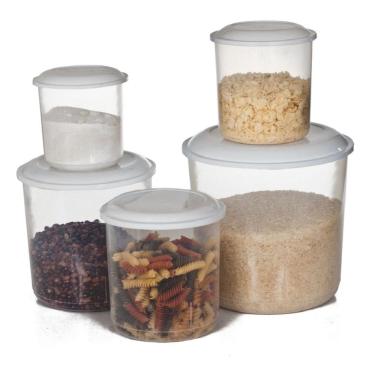 Imagem de Conjunto Para Mantimentos Transparente Ercaplast 5 Pecas