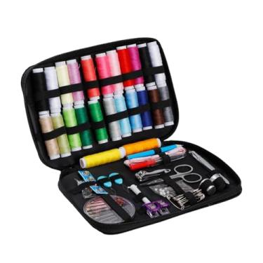 Imagem de Fenteer Kit de costura, suprimentos de costura, suprimentos para artesanato, faça você mesmo, acessórios essenciais compactos para viagem, acessórios para