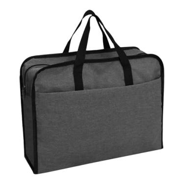 Imagem de Baoblaze Pasta de negócios organizadora de arquivos recipiente leve pasta de papel bolsa de armazenamento bolsa de documentos para viagens de negócios ao ar, Cinza Escuro 41x13x32cm