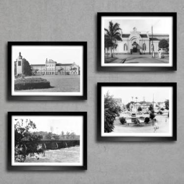 Imagem de Kit 4 Quadros Decorativos Cidade Piracicaba Xv Foto Antiga Retrô