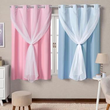 Imagem de Cortina Voil Blackout Corta-Luz - Leve E TranslúCida Para Sala E Quarto(COLORIDA)