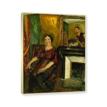 Imagem de NHLDZYH Moldura champanhe. Folhas impressionistas, (pintor e modelo) de Raoul Dufy, reprodução de quadros, quadros de pinturas famosas, imagem murais quartos. 60x80cm