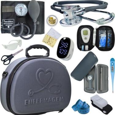 Imagem de Kit Enfermagem Maleta Super Luxo Completa Aparelho Esteto Estagio Medi