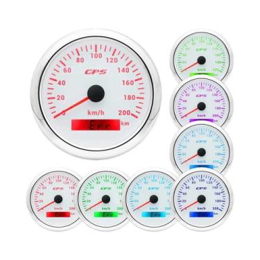 Imagem de Velocímetro GPS À Prova d'Água De 85MM Com Luz De 7 Cores 60/120/200KM