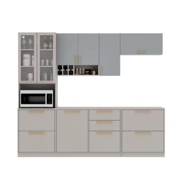 Imagem de Cozinha Completa Itatiaia Essence 270cm Com Vidro Em Madeira Fendi Gris
