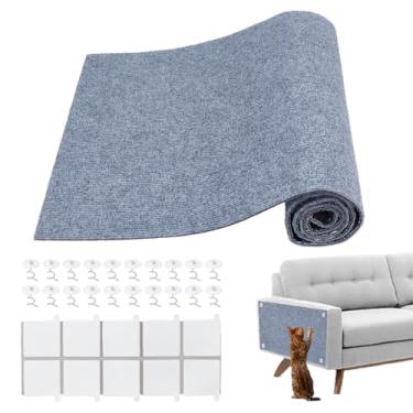 Imagem de OLYCRAFT Protetor de móveis cinza para sofá contra arranhões para gatos, 40 x 100 cm, protetor de sofá de gatos, garras, faça você mesmo, protetor de arranhador para sofá, poste de torres