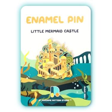 Imagem de Broche esmaltado - Castelo da Pequena Sereia. Edição de colecionador, broche de lembrança durável e elegante para mochilas, jaquetas, chapéus e acessórios