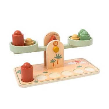 Imagem de Balança Madeira PH01G051 Brinquedo Educativo Pedagógico Montessori Desenvolvimento Infantil Coordenação Motora e Raciocínio Lógico Pesos e Medidas para Criança