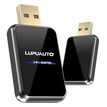 Imagem de Mini adaptador de carro sem fio 2 em 1, atualização Plug & Play Wireless Carplay e adaptador automático Android para Apple CarPlay, conexão instantânea e controle de voz