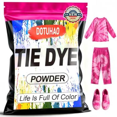 Imagem de DOTUHAO Pó tie dye, corante de tecido vermelho rosa, 450 g para roupas, corantes criativos para roupas, perfeitos para artes e artesanato, arte em tecido DIY (vermelho rosa, 5 kg)