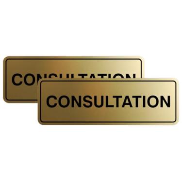 Imagem de Signs ByLITA Novo sinal de consulta padrão (ouro escovado) - pequeno - (pacote com 2)