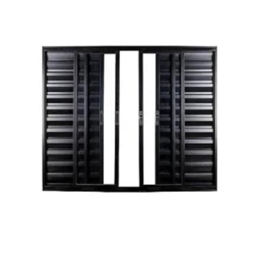 Imagem de Janela Veneziana 6 Folhas Alumínio PRETO SEM GRADE - Esquadrias Novo L