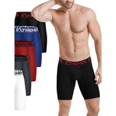 Imagem de Kit 3 Cuecas Long Leg Box Cliclista Masculina Cueca Boxer Comprida Não