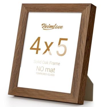 Imagem de Heimlove Porta-retrato 10 x 12 cm, madeira de carvalho, molduras de alta qualidade, 10 x 12 cm, para pendurar na parede ou mesa, 10 x 12 cm natural, sem tapete, vidro temperado, kit de parede, cor