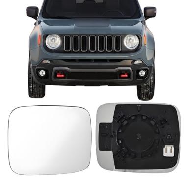 Imagem de Vidro de substituição do espelho lateral do passageiro para Jeep Renegade 2014-2020, placa traseira aquecida para vidro retrovisor lateral direito para Jeep Renegade 2014 2015 2016 2017 2018 2019 2020