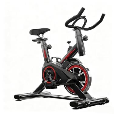 Imagem de Bicicleta ergonomica Spinning Silenciosa Vertical com Ajuste de Resistência, Monitor LCD e Assento Confortável, Ideal para Academia e Uso Doméstico