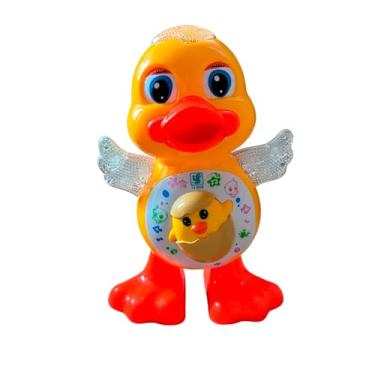 Imagem de Pato Dançante Musical com Luzes, Plástico, 19x14x11cm, Asas Brilhantes, Movimentos e Sons, para Crianças Acima de 2 Anos, Funciona com 3 Pilhas AA