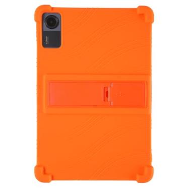 Imagem de QYiiD Capa para Xiaomi Redmi Pad SE 11 polegadas, leve, de silicone para crianças, capa protetora dobrável com suporte dobrável para Redmi Pad SE 11 2023, laranja
