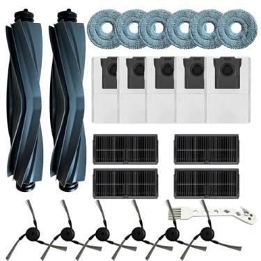 Imagem de Kit de acessórios de aspirador de pó robô 24 em 1 para Dreame X40/L40 Ultra e MOVA P10/P50 Series - 2 escovas principais, 6 esfregões, 4 filtros, 6 escovas laterais, 5 sacos de pó, 1 escova de