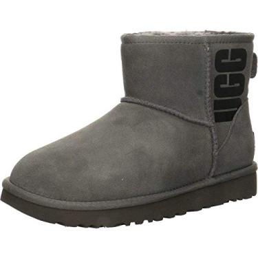 Imagem de Bota feminina clássica com logotipo de borracha da UGG, Cinza, 5