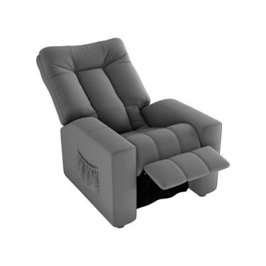 Imagem de Poltrona Do Papai Reclinável Pallas Matrix Veludo Cinza
