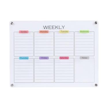 Imagem de Fockety Quadro Magnético de Apagamento a Seco, Display Suspenso, Planejador Semanal de Acrílico, Quadro Branco de Acrílico Transparente, Quadro de Notas Em Acrílico Com ímãs, Etiqueta