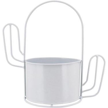 Imagem de Garden Cachepô 23X24X13Cm Metal Branco Cacto