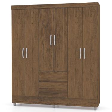 Imagem de Guarda Roupa Solteiro Ideal Plus 6 Portas Imbuia Rústico Vr