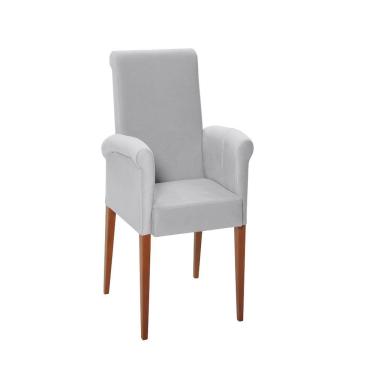 Imagem de Cadeira Rubi Pés De Madeira Garapa Linho Off White