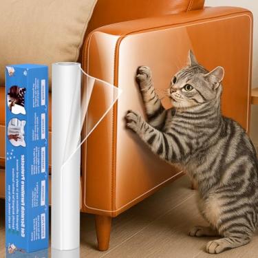 Imagem de Protetor de móveis para sofá de couro para gatos de 395 cm x 11,20 cm – fita transparente antiarranhões, protetor de sofá contra garras de gato, protetores de móveis contra arranhões de gatos, sem