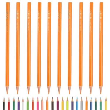 Imagem de PATIKIL Lápis de cor, laranja e amarelo, lápis de desenho com núcleos à base de óleo, materiais de scrapbook, para adultos, livros de colorir, artistas, iniciantes, desenho, esboços, 10 peças