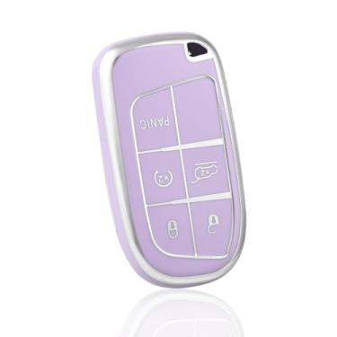 Imagem de Capa para chave de controle remoto de carro para Jeep Grand Cherokee Renegade Chrysler 300 Dodge RAM Challenger Journey Acessórios de carro