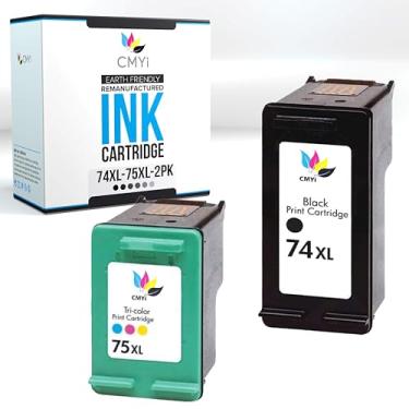Imagem de CMYi 74XL 75XL Pacote combo de cartuchos de tinta de substituição para HP PhotoSmart C4275XL, C4280, C4283, C4285, C4288, C4293, C4294, C4300, C4340, C4342, C4343, C4344, C4345, C43800 Impressoras (1