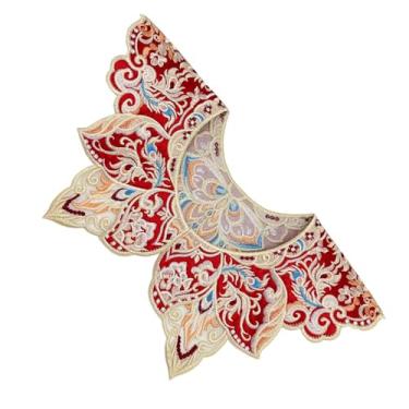 Imagem de LIURONGNI Gola sintética étnica com franjas, decorativa, meio xaile, nuvem, para colar de festival antigo chinês