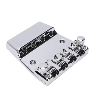 Imagem de Diydeg Ponte de Baixo para Rickenback, Conjunto de Ponte de Guitarra de 4 Cordas de 18 Mm Com Placa de Selas de Liga de Zinco Banhada Em Cr, Pontes Rígidas Fixas Ajustáveis