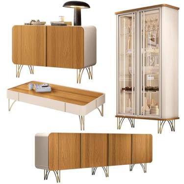 Imagem de Conjunto 1 Cristaleira 2 Buffets e 1 Mesa de Centro Évora/Saluti/Benvenuto/Cadenza Off White/Cinamomo G26 - HB Móveis