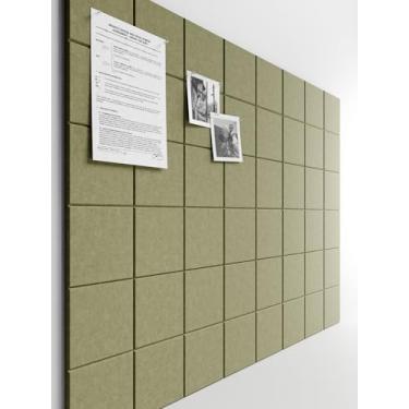 Imagem de Bumusty Quadro de avisos grande de feltro 122 cm x 91 cm Alternativa para quadro de cortiça - pacote com 12 com 70 abas adesivas removíveis seguras, quadros de cortiça para paredes, quadro de cortiça