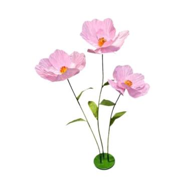 Imagem de Esquirla Flores gigantes para casamento com base vertical, arranjos florais para casamento, flores artificiais enormes para ocasiões rituais e aniversários, Rosa