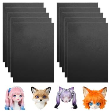 Imagem de 10 folhas de 0,5 mm Fursuit Eyes Mesh Black, impermeável e imprimível PVC Eye Mesh Sheet DIY Therian Mask for Furry Cosplay Props Fursuits Handicrafts Craft Making - 30 cm x 20 cm