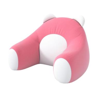 Imagem de Baoblaze Travesseiro de veludo para costas, confortável e macio, almofada de leitura para encosto de sofá, para crianças sentadas no sofá, Rosa