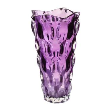 Imagem de BLWOTMOR Vaso de Vidro para Arranjos Florais, Elegante, Leve E Moderno, Ideal para E Armário de Cozinha, Roxo, Tamanho real