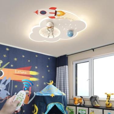 Imagem de Luminária de teto moderna em formato de nuvem, com intensidade regulável, criativa e decorativa, em metal branco, estilo desenho animado, ideal para quarto infantil, restaurante, cozinha e e