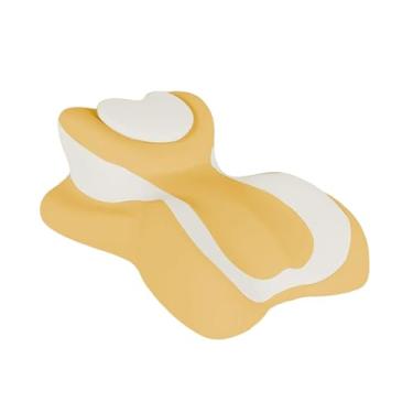 Imagem de IEUDNS Travesseiro de espuma viscoelástica em formato de cunha para apoio pernas e costas, ideal para uso em casa, Amarelo