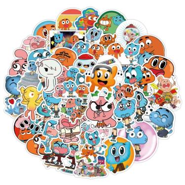 Imagem de Pacote de adesivos: 100 unidades de bastão decorativo de desenho animado Anime Gumballs