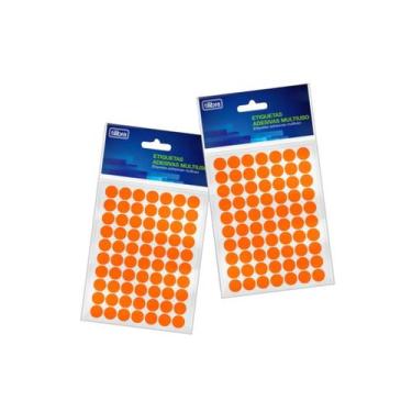 Imagem de Etiqueta Adesiva Multiuso 13mm Laranja Fluor 6 Folhas 420 Und - Tilibr