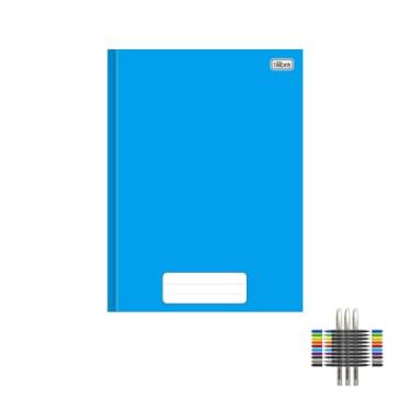 Imagem de Kit Caderno Brochura Capa Dura Pepper Azul 80 Folhas + Caneta Trigel Branca 0.8mm Caixa com 12 Unidades + Marcador Artístico Brush Dual Tip Estojo com 10 Cores