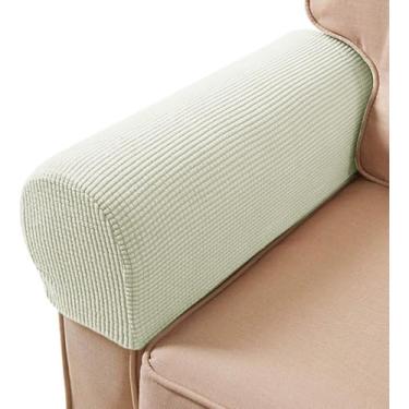 Imagem de ESRISE Capas de poltrona para sofá, poltrona para sofá, poltrona, antiderrapante, capa reclinável, protetor de móveis, conjunto de 2 (branco marfim)