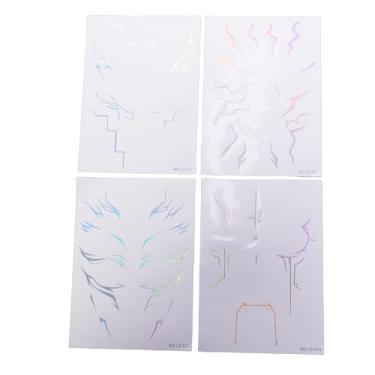 Imagem de ZJchao Adesivos Temporários de Anime para Cosplay, Adesivos à Prova de Suor para Festivais de Música, Eventos de Cosplay, Conjunto de 4 Folhas (WS LS 031 034)